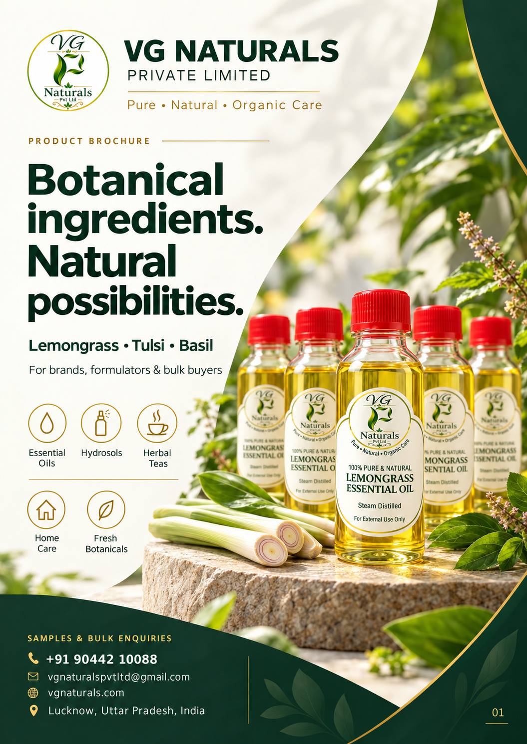VG Naturals botanical ingredients product brochure cover